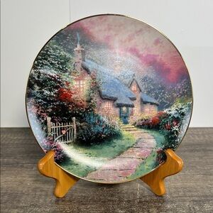 Vintage Knowles Rose Garden Thomas Kinkade Plate